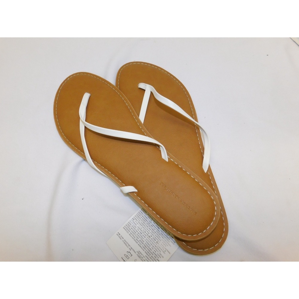 Amazon Essentials Womens Flip Flop Sandals White 13